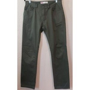 Levis Boys 511 Slim Fit Cotton Pants, Sz 20R 30x30 Olive Green